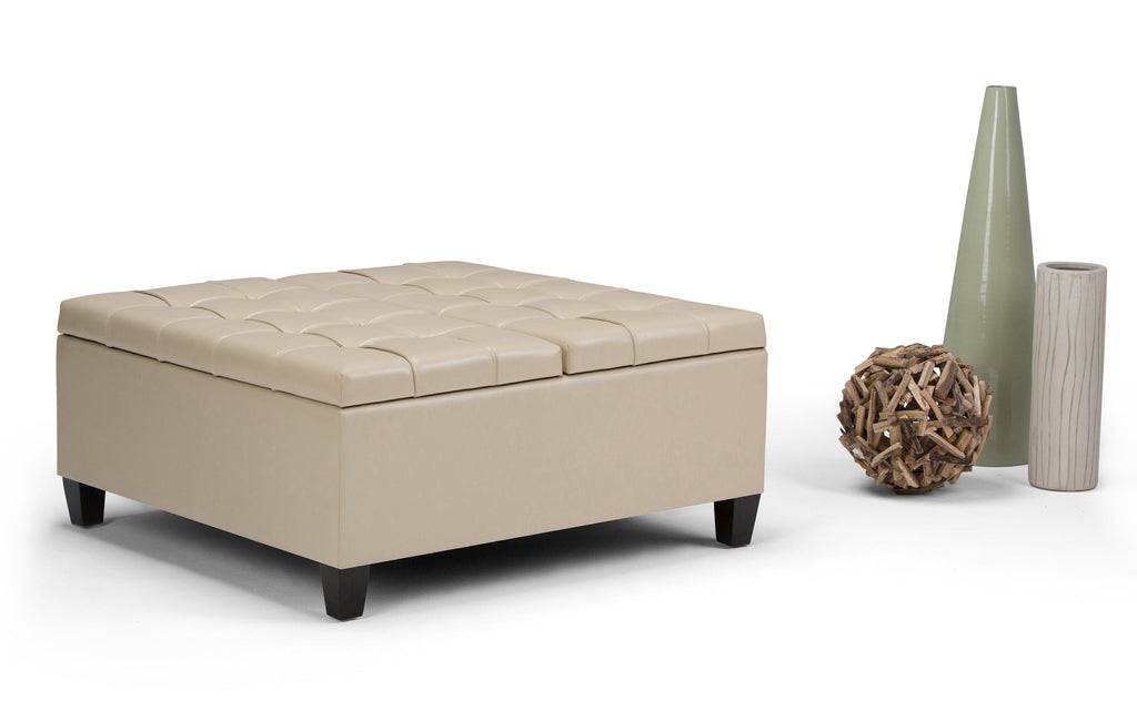 Harrison Coffee Table Ottoman in Vegan Leather