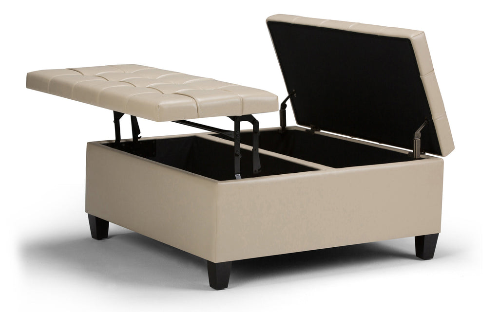 Harrison Coffee Table Ottoman in Vegan Leather