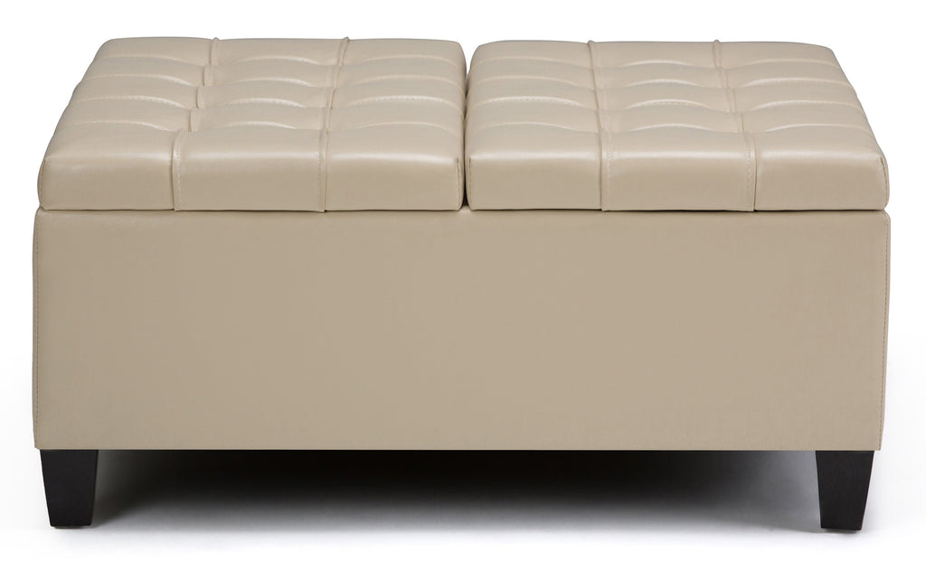Harrison Coffee Table Ottoman in Vegan Leather