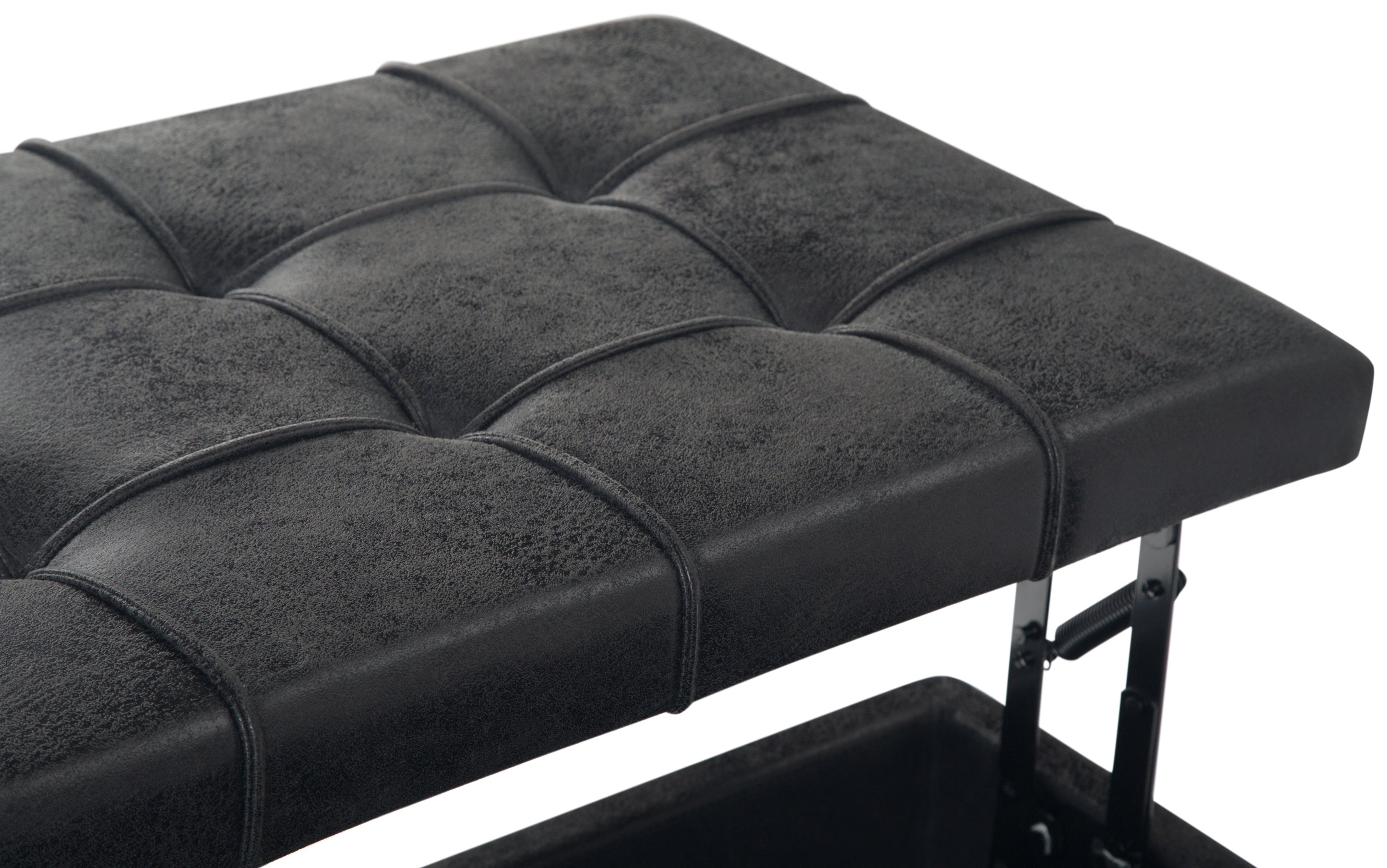 Harrison Coffee Table Ottoman in Distressed Vegan Leather