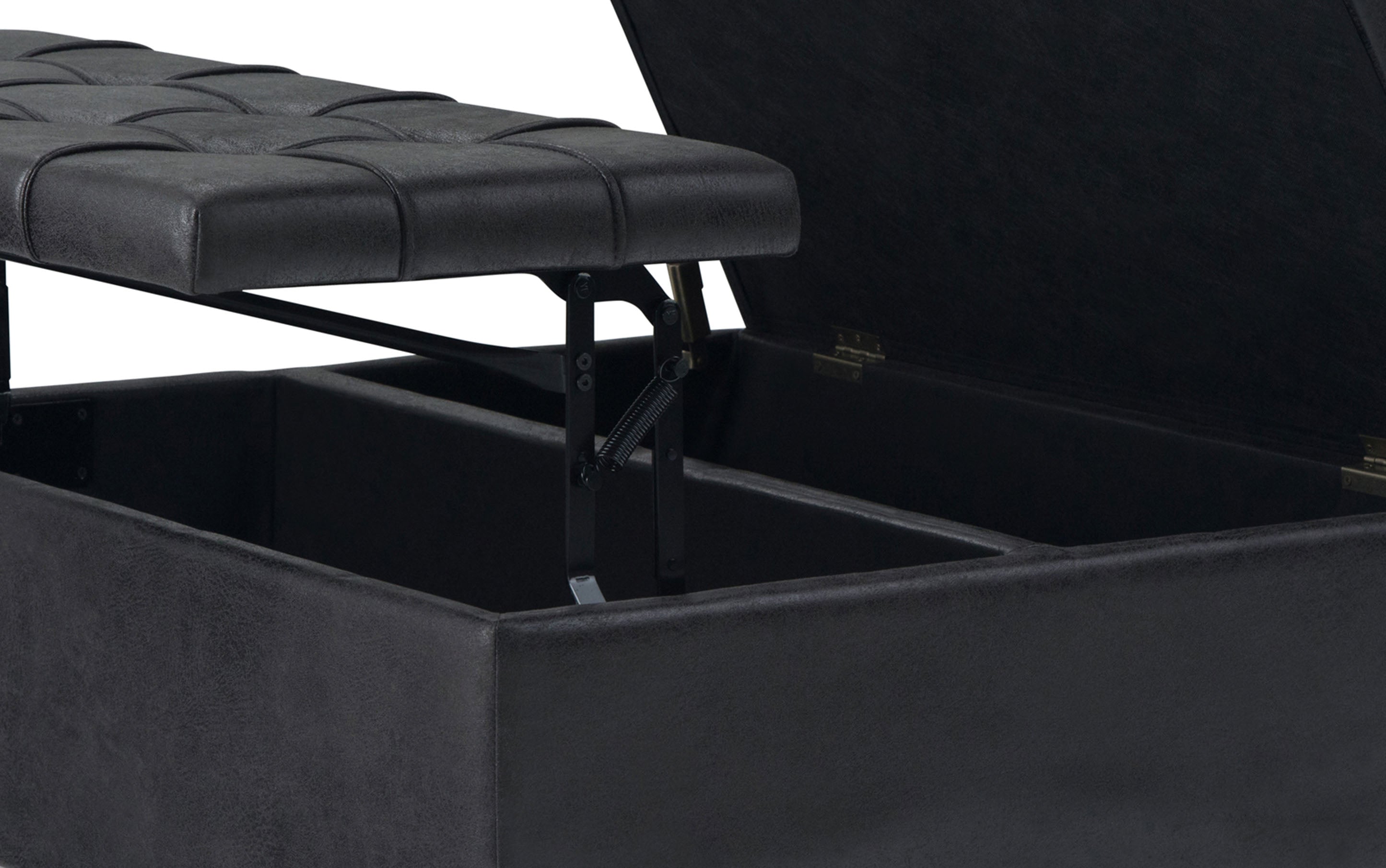 Harrison Coffee Table Ottoman in Distressed Vegan Leather