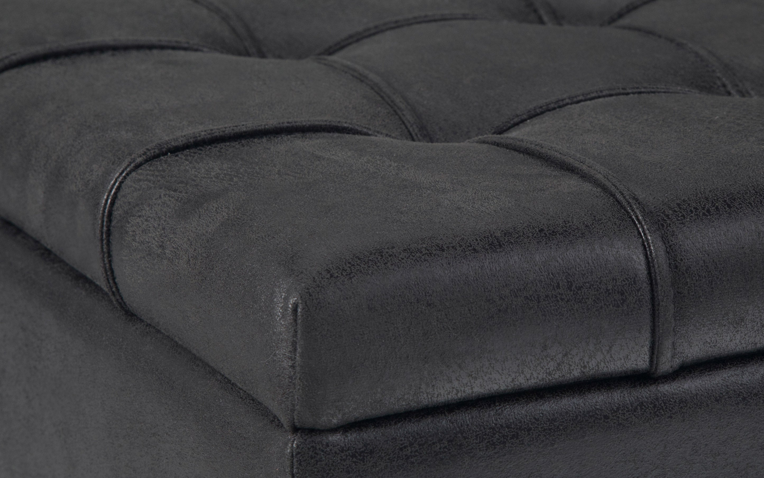 Harrison Coffee Table Ottoman in Distressed Vegan Leather