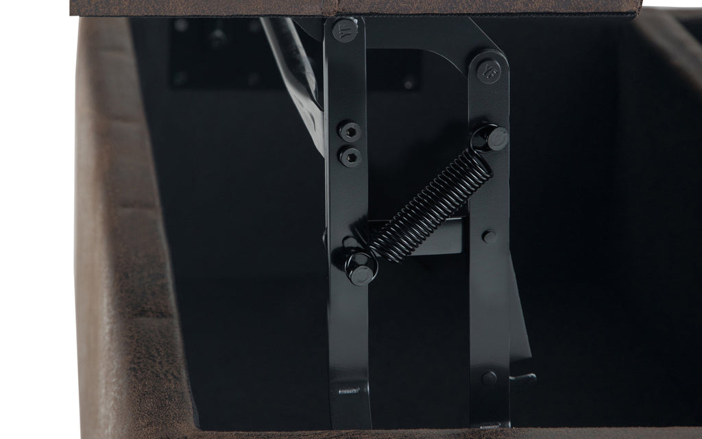 Harrison Coffee Table Ottoman in Distressed Vegan Leather