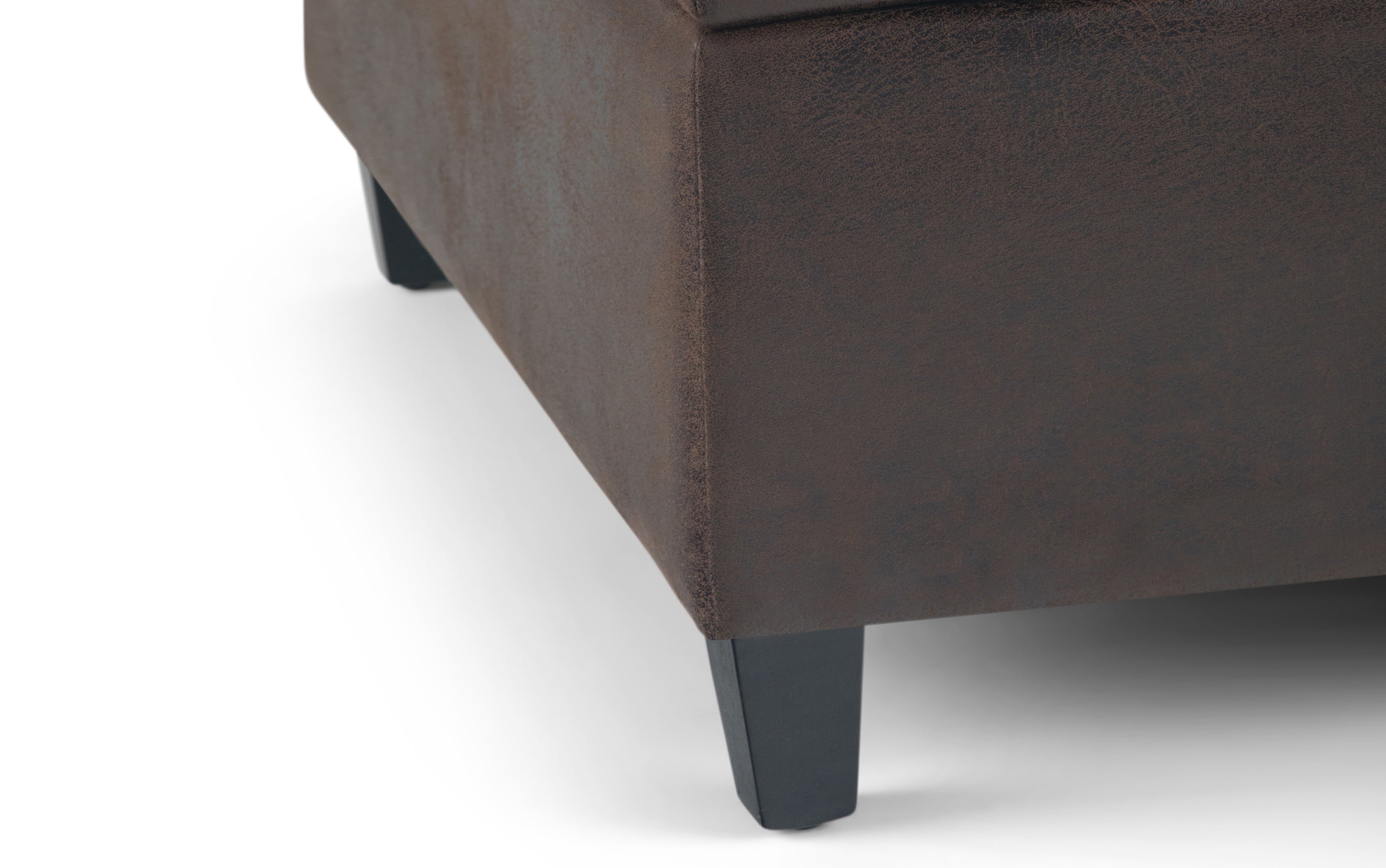 Harrison Coffee Table Ottoman in Distressed Vegan Leather