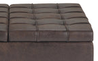 Harrison Coffee Table Ottoman in Distressed Vegan Leather