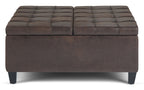 Harrison Coffee Table Ottoman in Distressed Vegan Leather
