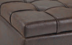 Harrison Coffee Table Ottoman in Distressed Vegan Leather