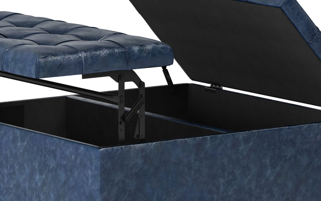 Harrison Coffee Table Ottoman in Vegan Leather