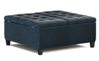 Harrison Coffee Table Ottoman in Distressed Vegan Leather