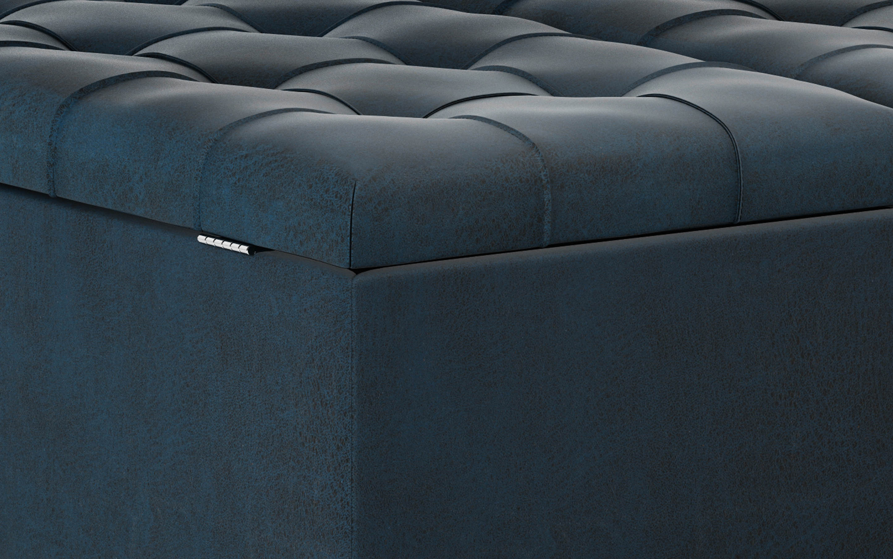 Harrison Coffee Table Ottoman in Distressed Vegan Leather