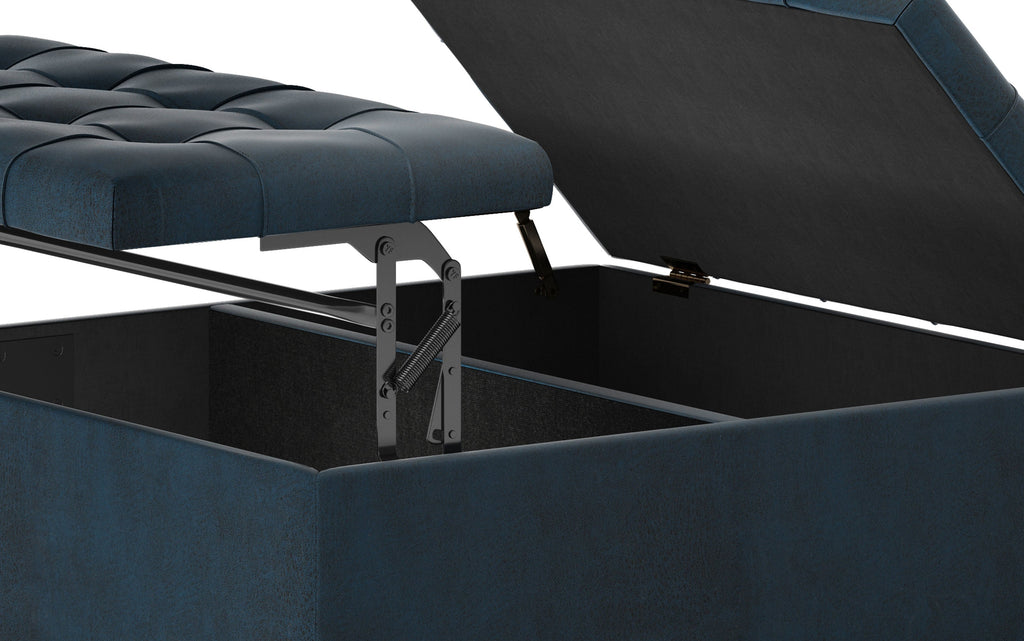 Harrison Coffee Table Ottoman in Distressed Vegan Leather