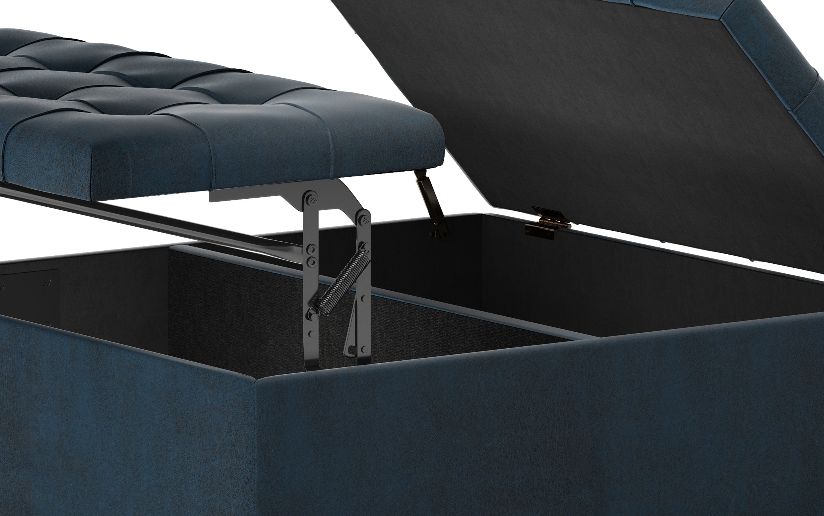 Harrison Coffee Table Ottoman in Distressed Vegan Leather