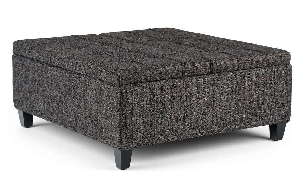 Harrison Coffee Table Ottoman in Tweed
