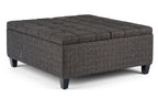 Harrison Coffee Table Ottoman in Tweed
