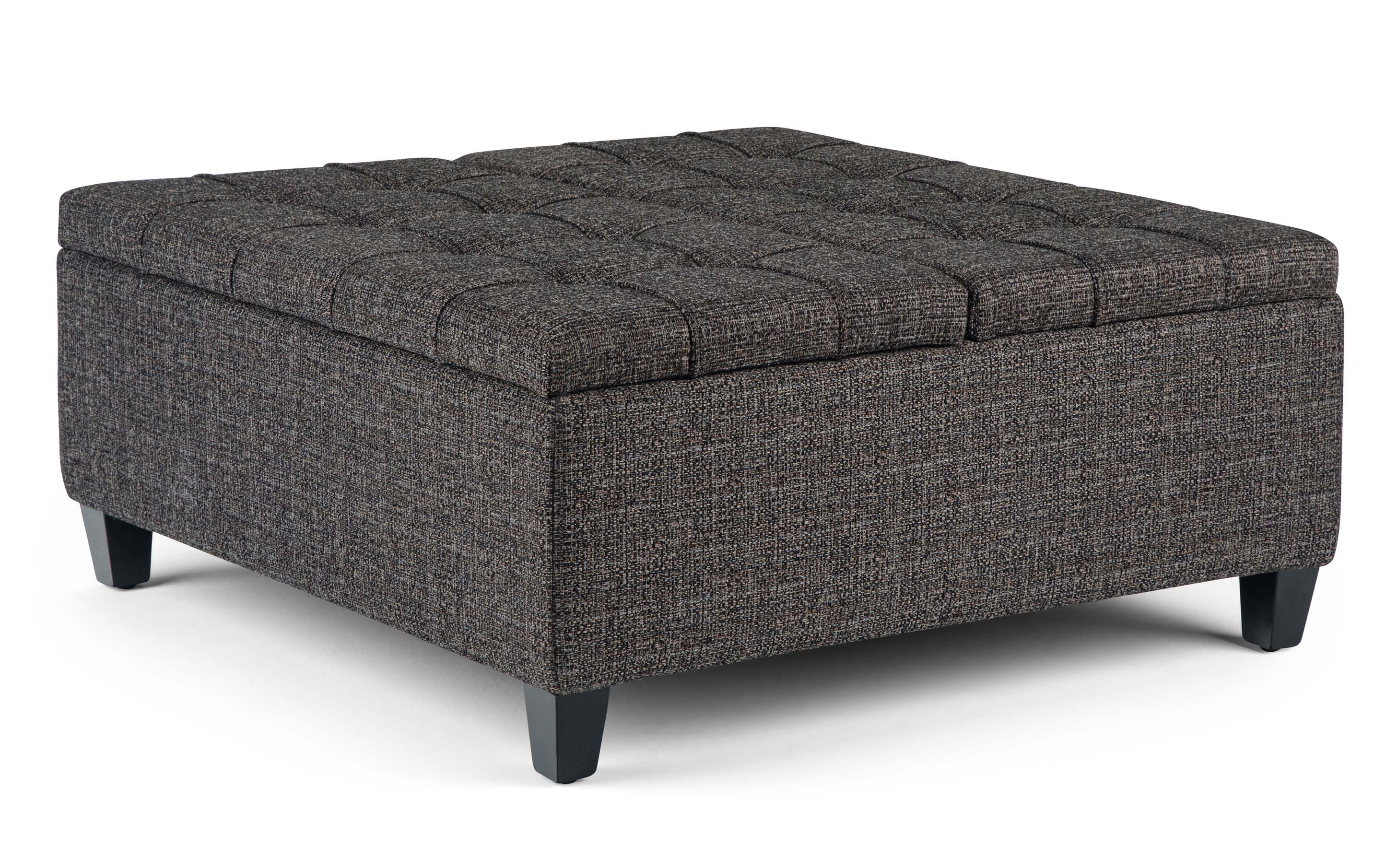Harrison Coffee Table Ottoman in Tweed