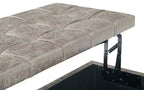 Harrison Coffee Table Ottoman in Distressed Vegan Leather