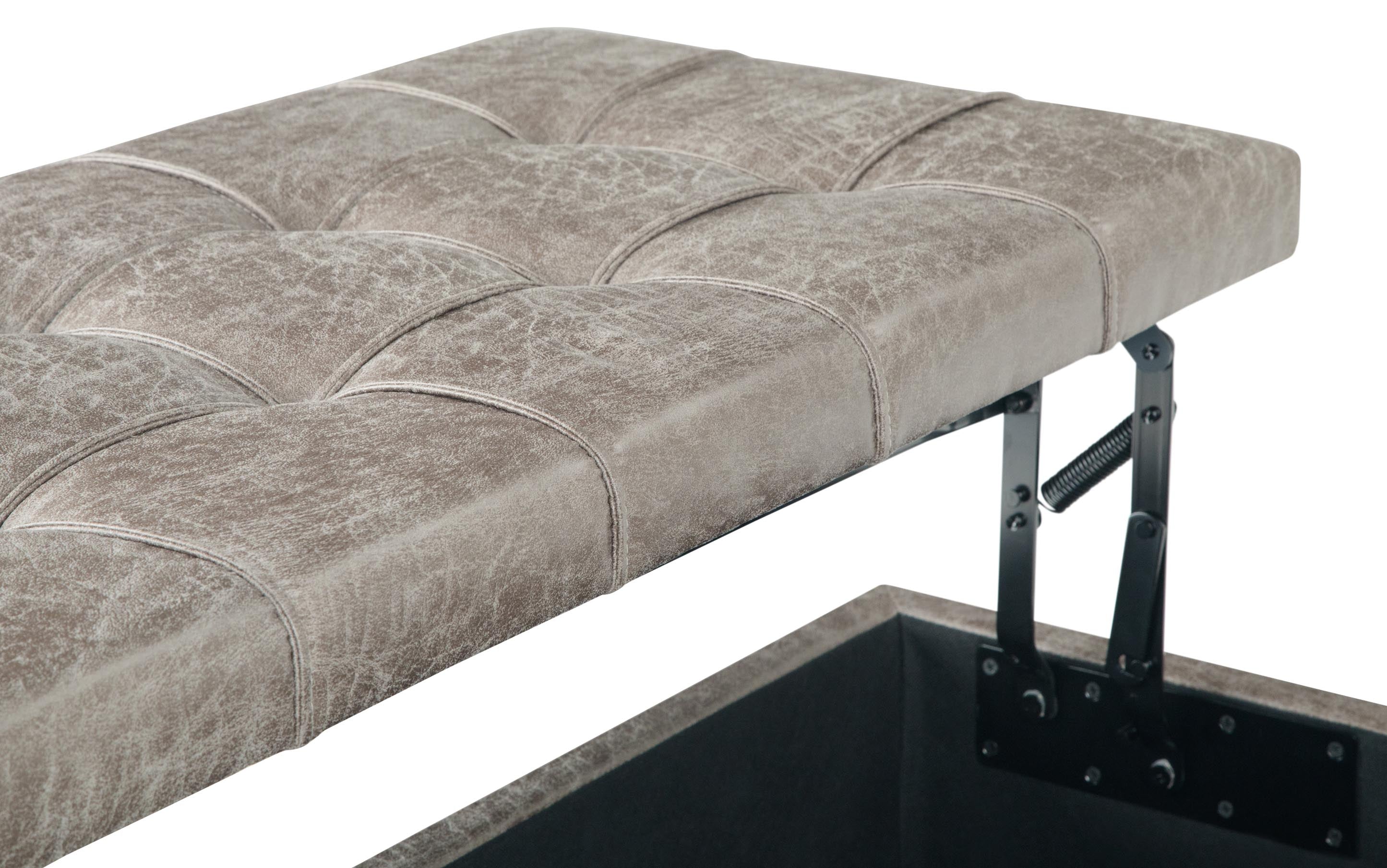 Harrison Coffee Table Ottoman in Distressed Vegan Leather