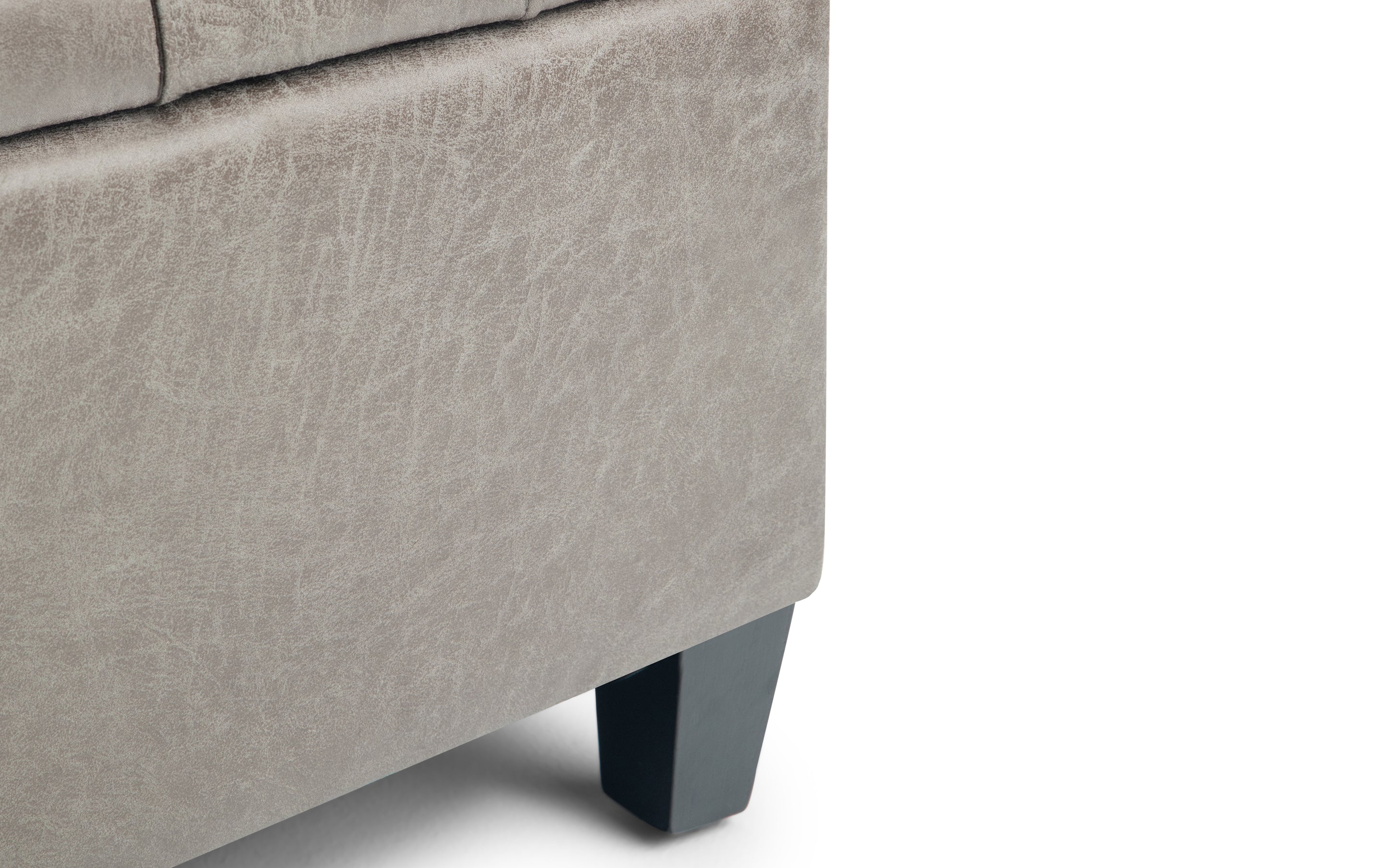 Harrison Coffee Table Ottoman in Distressed Vegan Leather