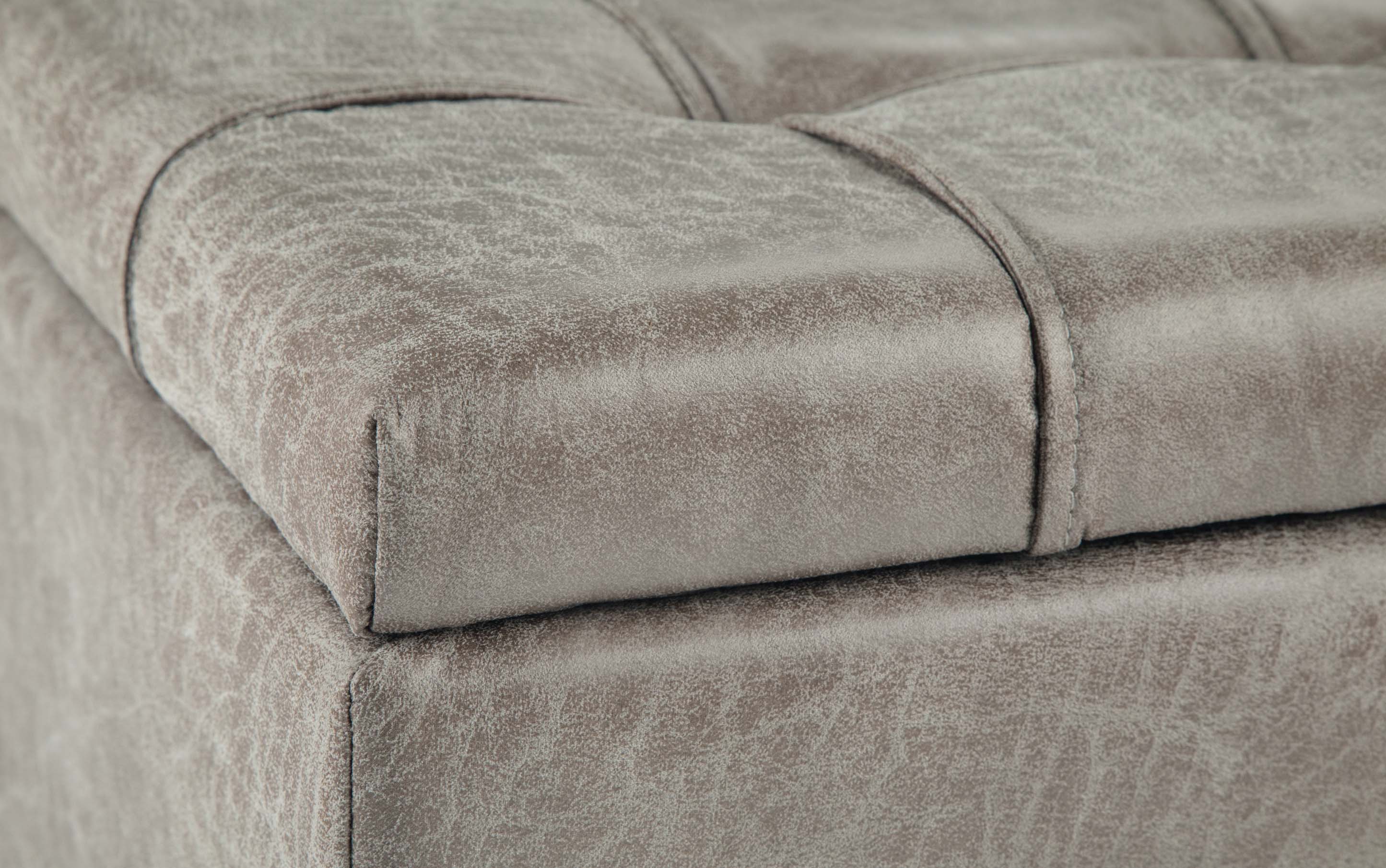 Harrison Coffee Table Ottoman in Distressed Vegan Leather