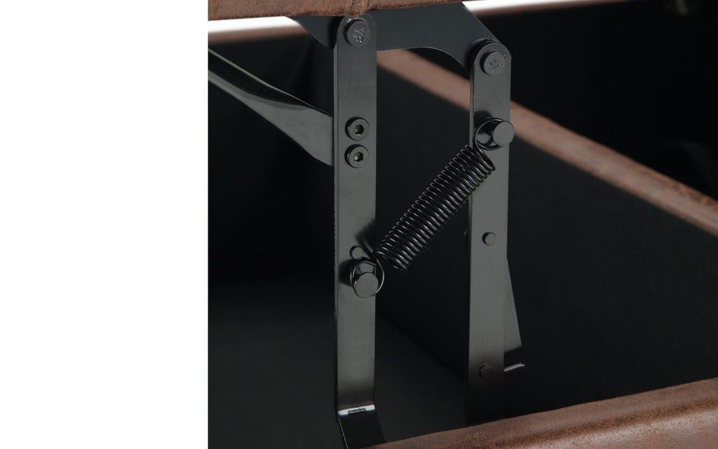 Harrison Coffee Table Ottoman in Distressed Vegan Leather