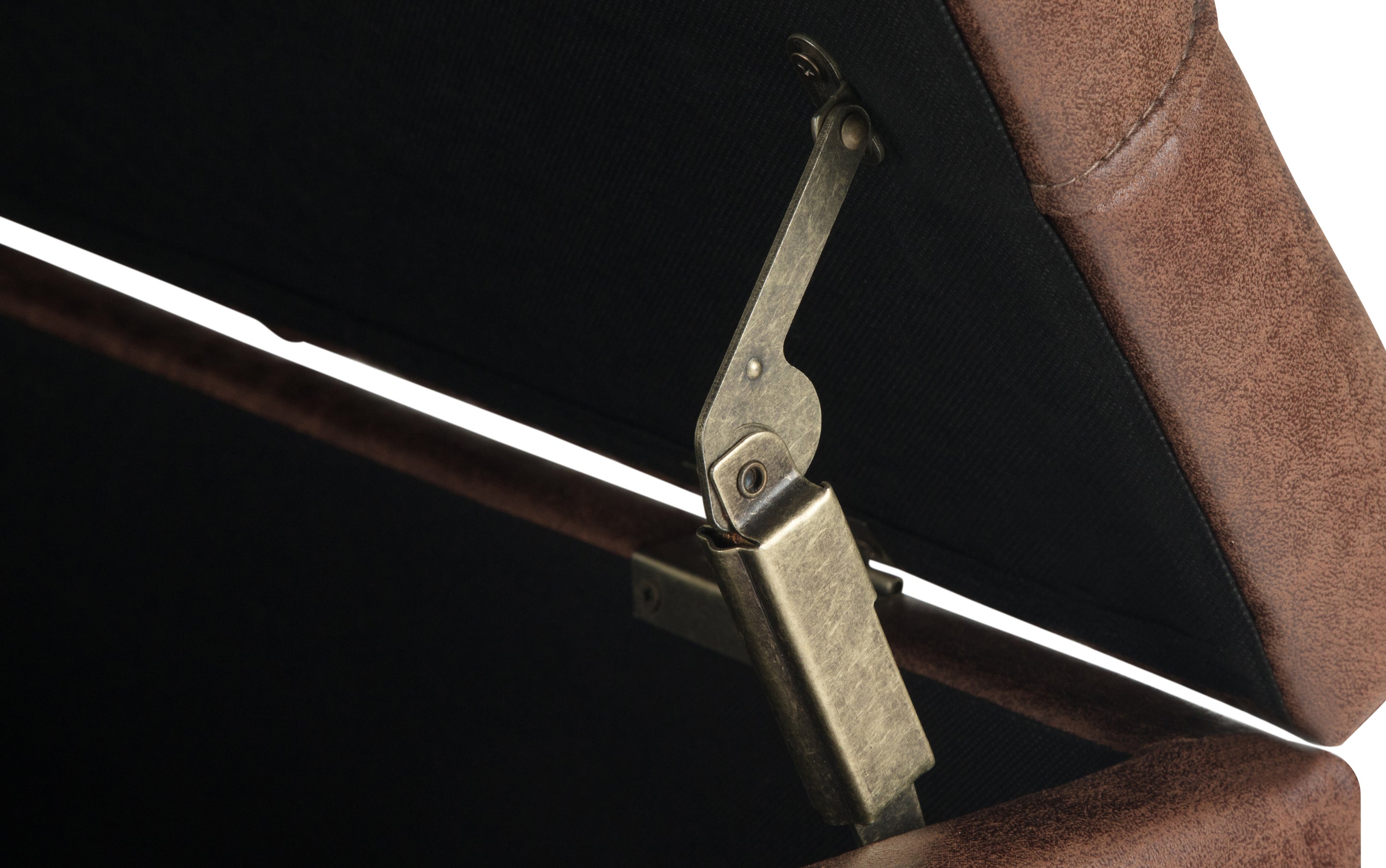 Harrison Coffee Table Ottoman in Distressed Vegan Leather