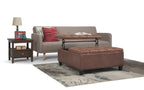 Harrison Coffee Table Ottoman in Distressed Vegan Leather