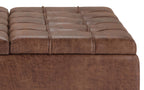 Harrison Coffee Table Ottoman in Distressed Vegan Leather