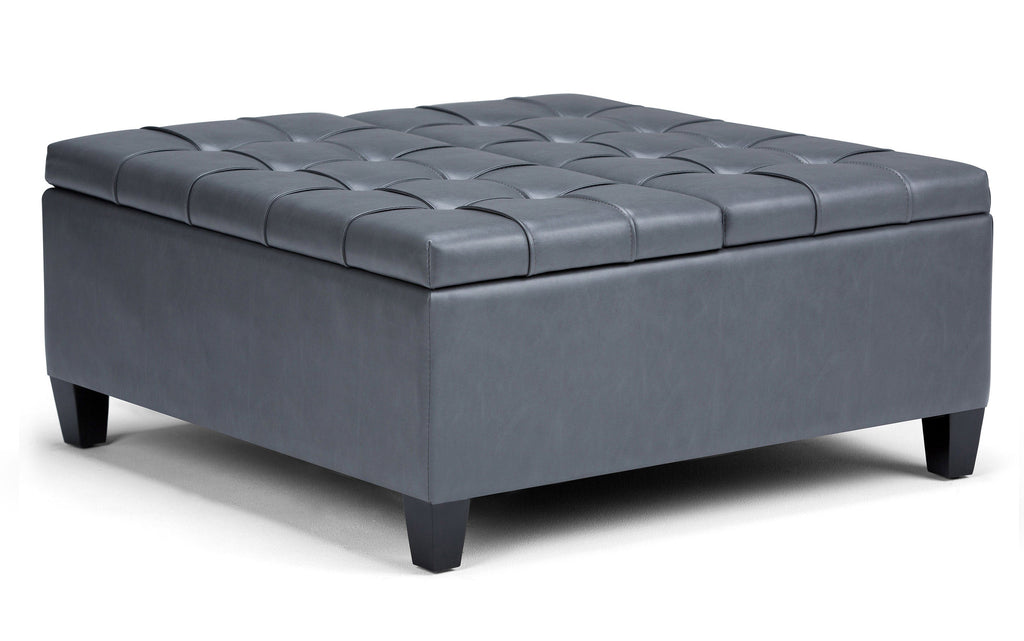 Harrison Coffee Table Ottoman in Vegan Leather