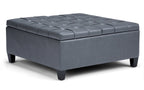 Harrison Coffee Table Ottoman in Vegan Leather