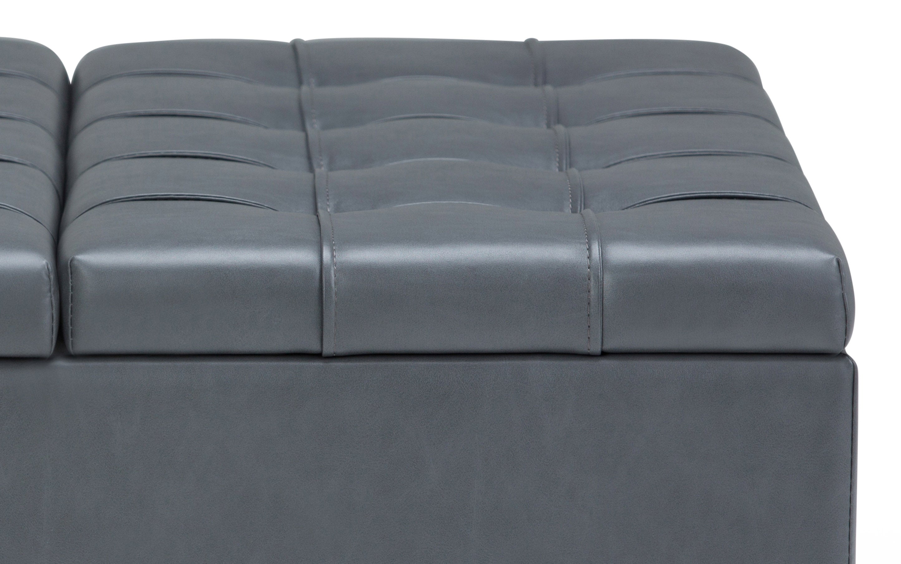 Harrison Coffee Table Ottoman in Vegan Leather