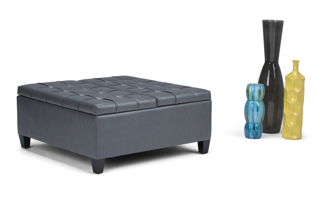 Harrison Coffee Table Ottoman in Vegan Leather
