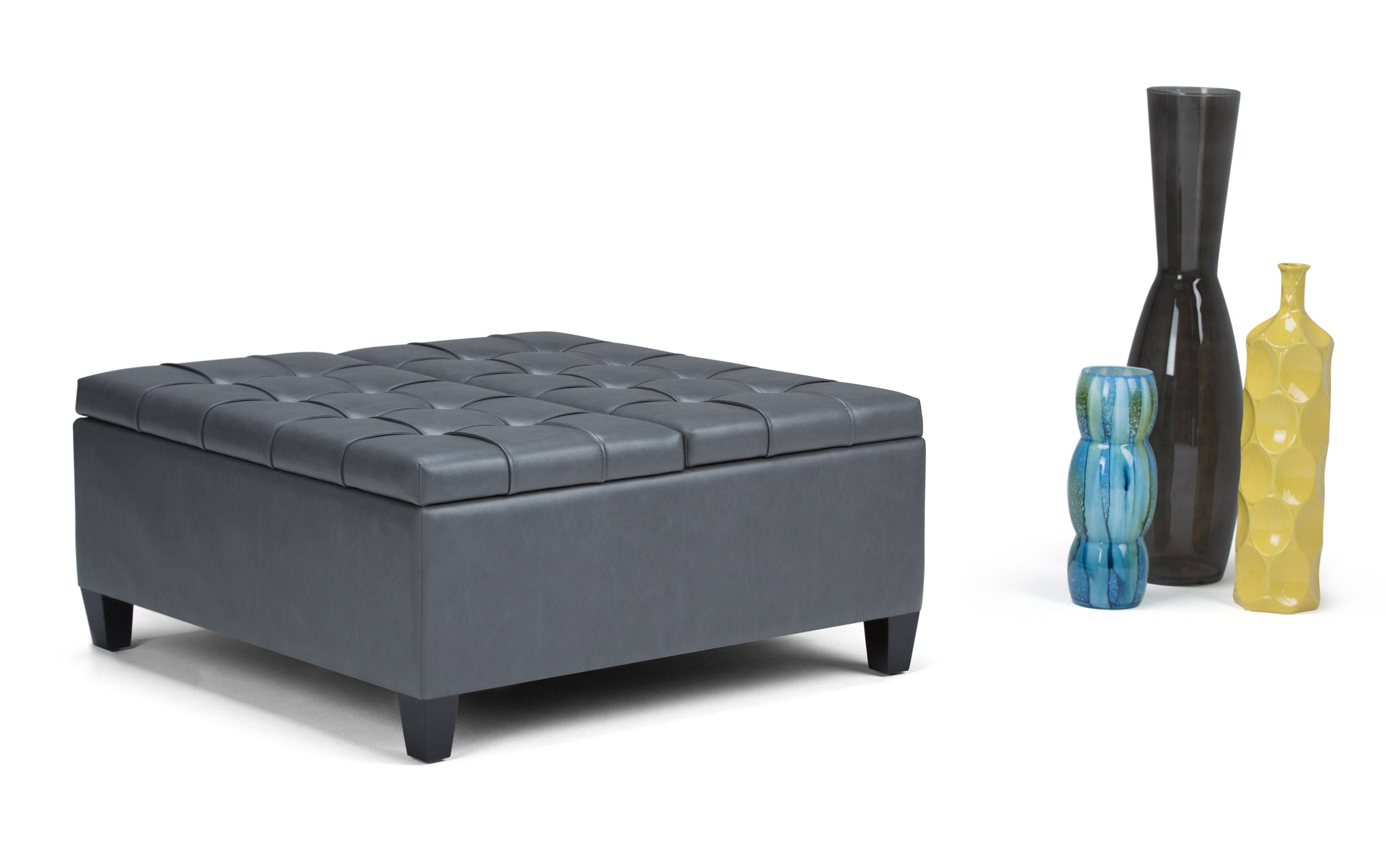 Harrison Coffee Table Ottoman in Vegan Leather
