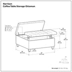 Harrison Coffee Table Ottoman in Tweed