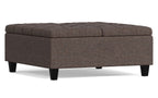 Harrison Coffee Table Ottoman in Tweed