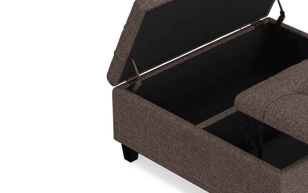 Harrison Coffee Table Ottoman in Tweed