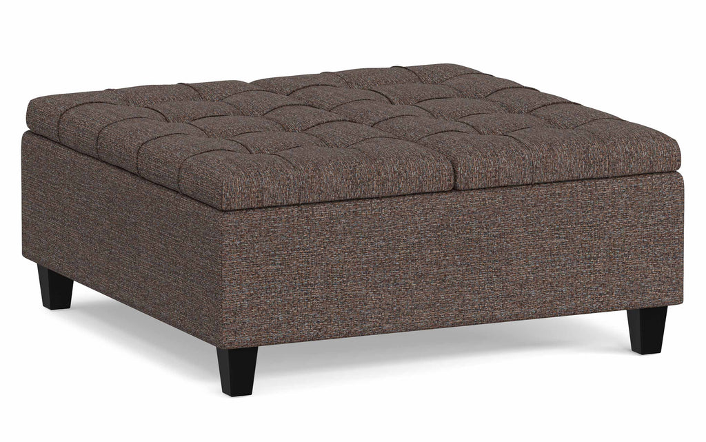 Harrison Coffee Table Ottoman in Tweed