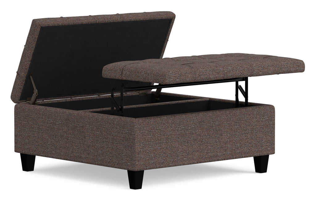 Harrison Coffee Table Ottoman in Tweed