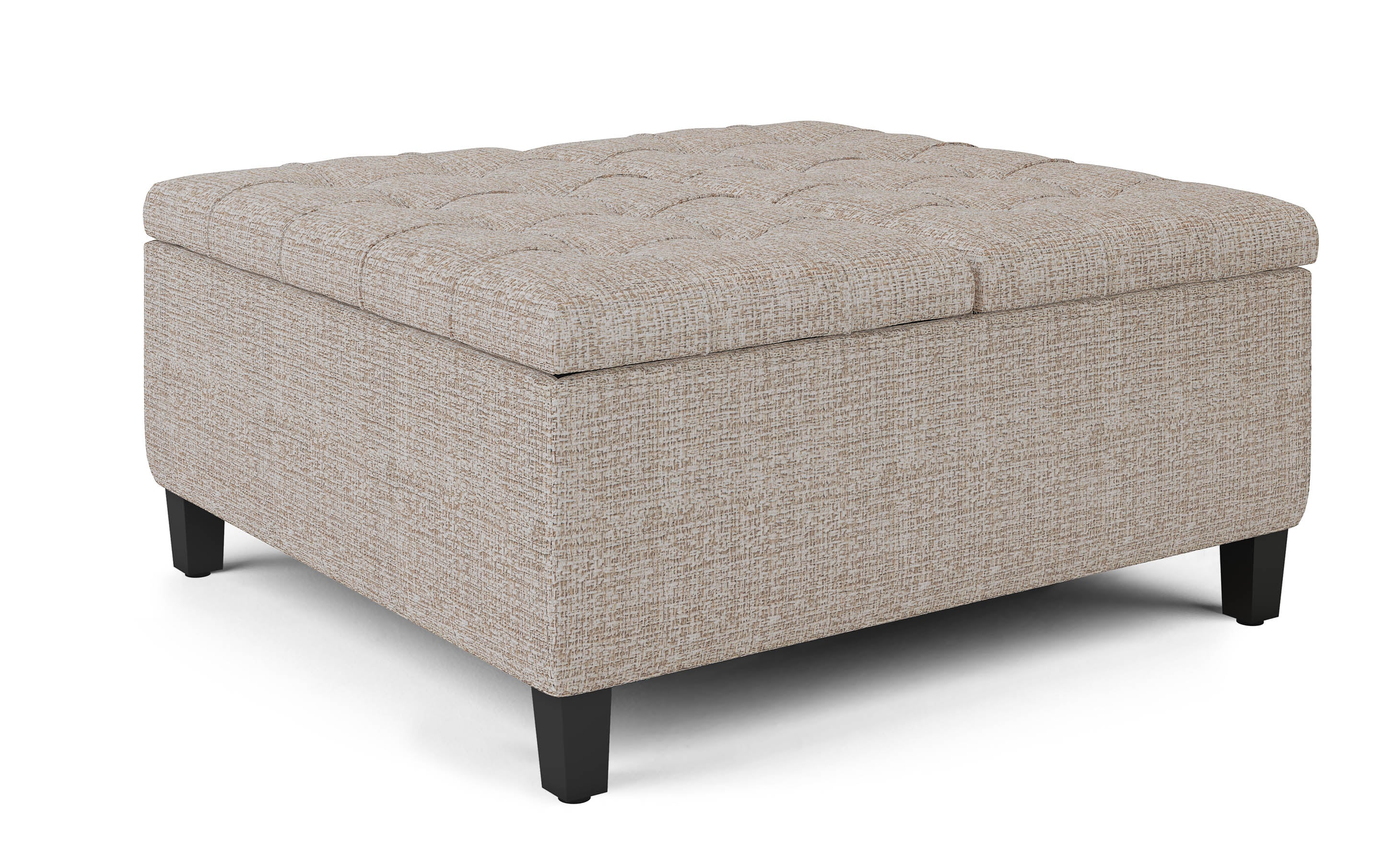 Harrison Coffee Table Ottoman in Tweed