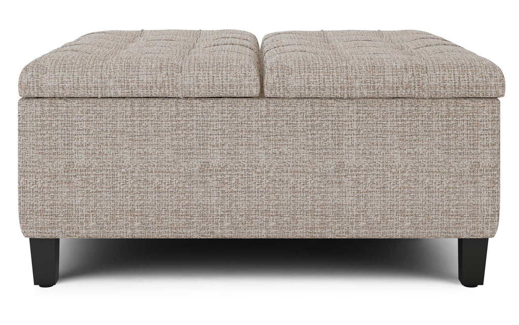 Harrison Coffee Table Ottoman in Tweed