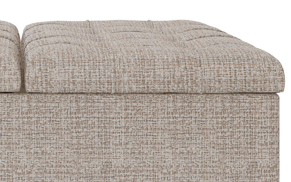 Harrison Coffee Table Ottoman in Tweed