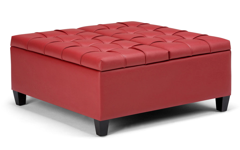 Harrison Coffee Table Ottoman in Vegan Leather
