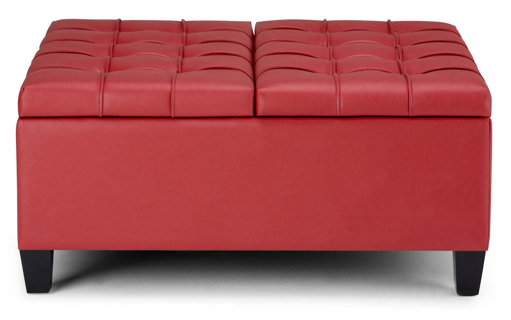 Harrison Coffee Table Ottoman in Vegan Leather