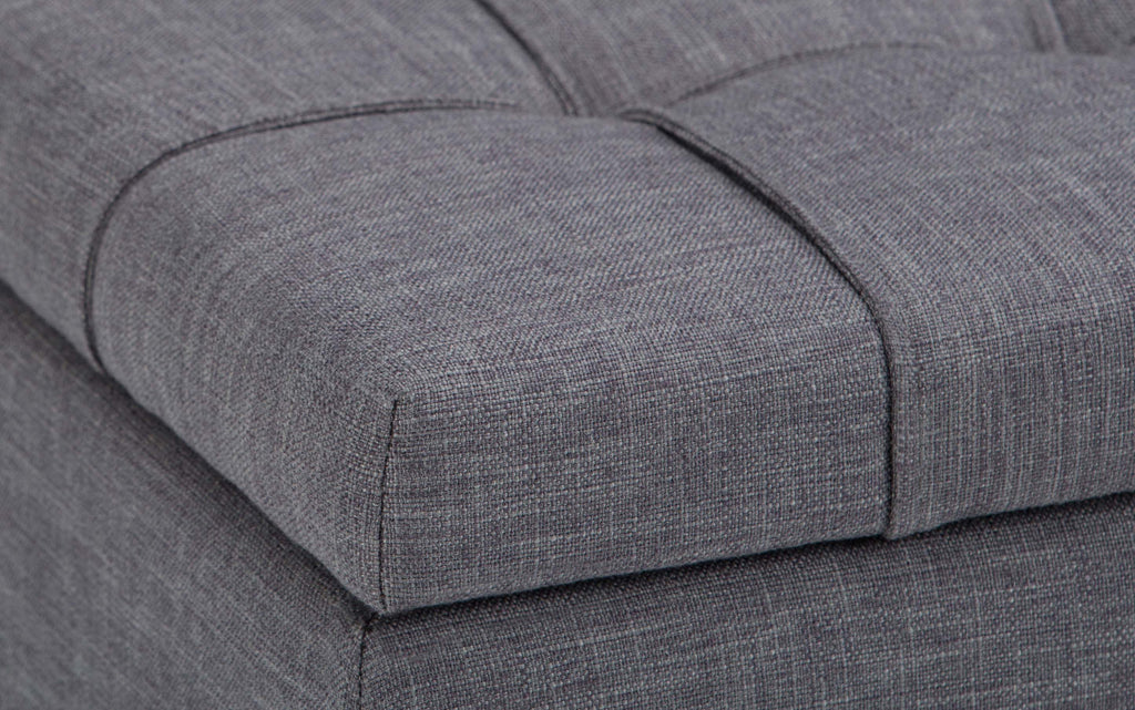 Harrison Coffee Table Ottoman in Linen