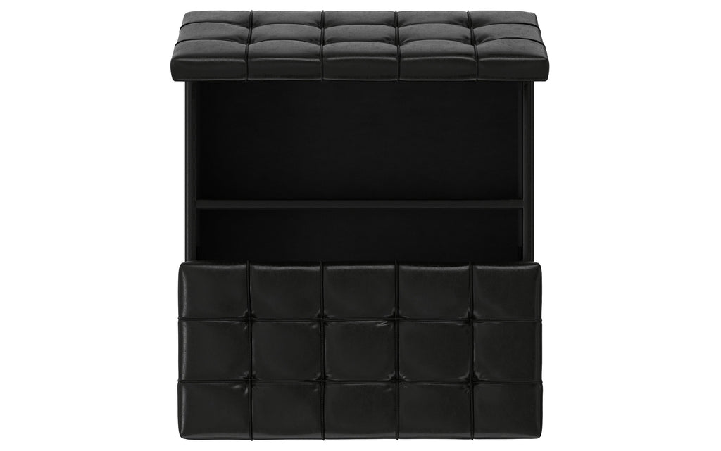 Harrison Large Square Coffee Table Storage Ottoman in Vegan Leather