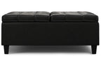 Harrison Large Square Coffee Table Storage Ottoman in Vegan Leather