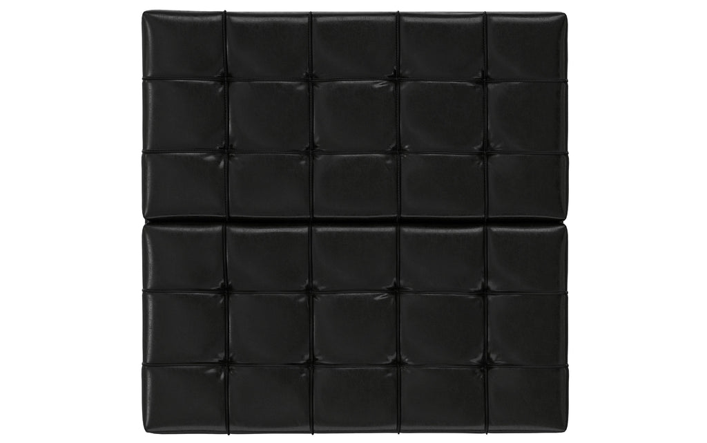 Harrison Large Square Coffee Table Storage Ottoman in Vegan Leather