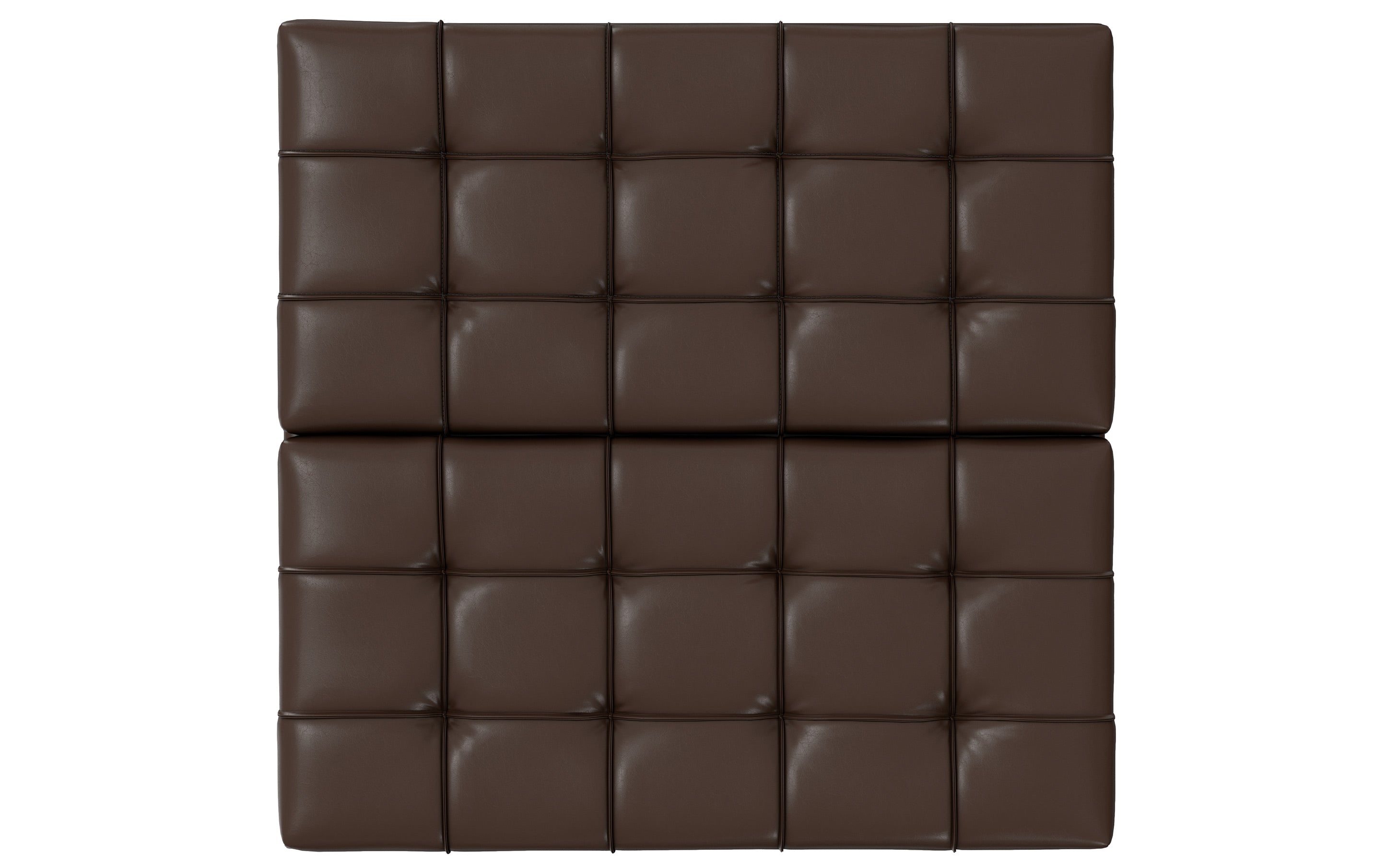 Harrison Large Square Coffee Table Storage Ottoman in Vegan Leather