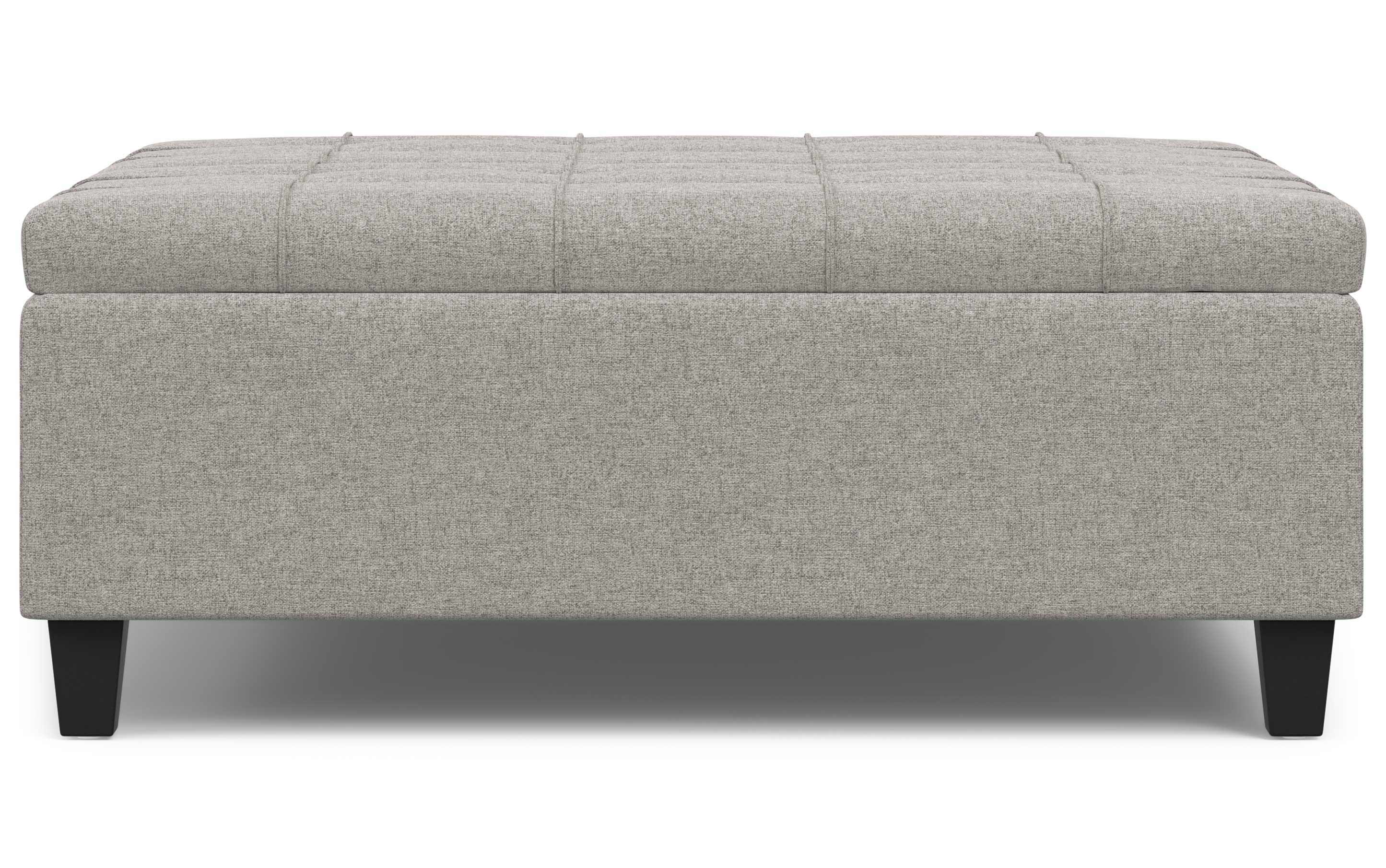 Harrison Large Square Coffee Table Storage Ottoman in Linen