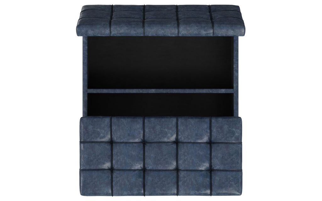 Harrison Large Square Coffee Table Storage Ottoman in Vegan Leather