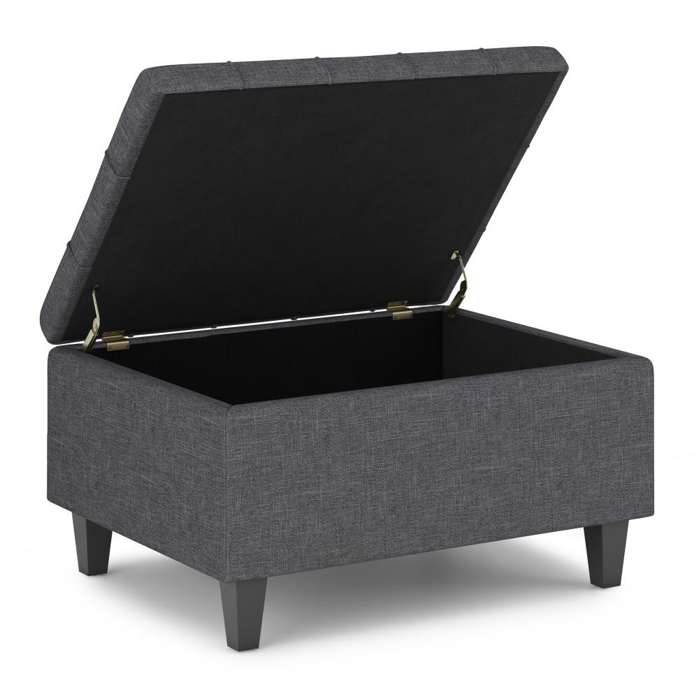 Harrison Small Coffee Table Ottoman in Linen